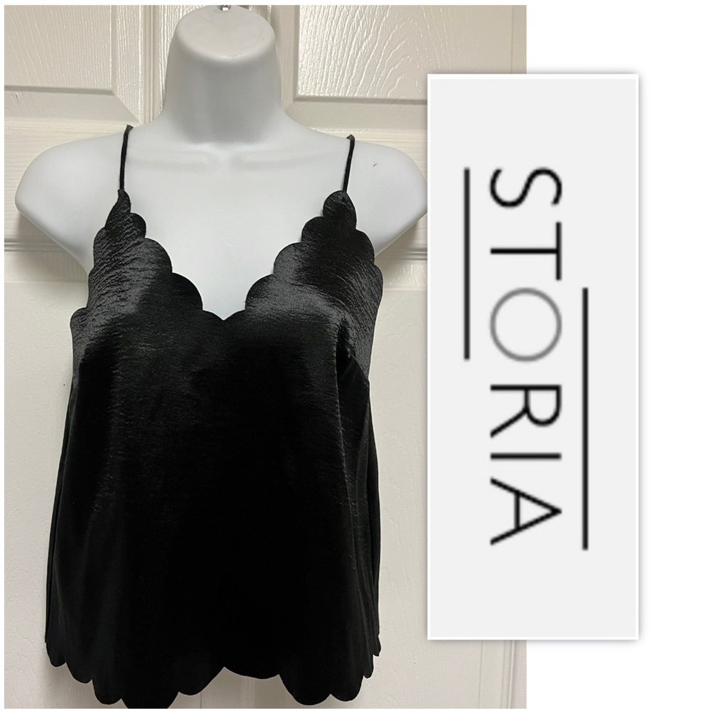 Storia Black Scalloped Cami